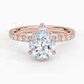 Pear Cut French Pavé Flush-Fit Moissanite Engagement Ring