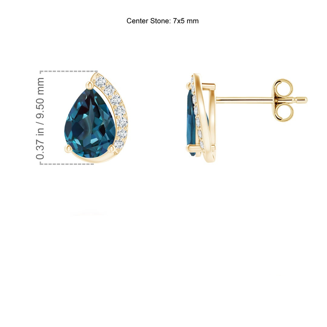 Pear Cut Lab Alexandrite with Moissanite Half Halo Stud Earrings