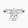 Pear Cut Petal Prong Solitaire Moissanite Engagement Ring