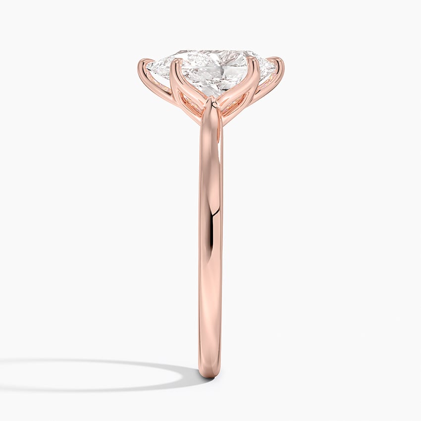 Pear Cut Petal Prong Solitaire Moissanite Engagement Ring