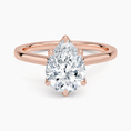 Pear Cut Petal Prong Solitaire Moissanite Engagement Ring