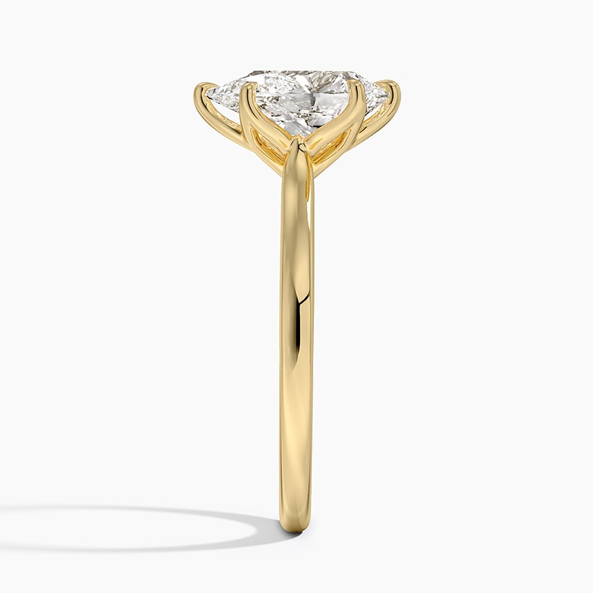 Pear Cut Petal Prong Solitaire Moissanite Engagement Ring