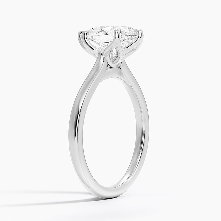 Pear Cut Petal Prong Solitaire Moissanite Engagement Ring