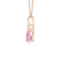 Pear Cut Pink Tourmaline Pendant with Moissanite Accent Teardrop Necklace