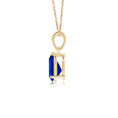 Pear Lab-Grown Blue Sapphire Solitaire Pendant Necklace
