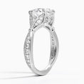 Pear Moissanite Floral Openwork Cathedral Engagement Ring