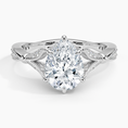 Pear Moissanite Floral Openwork Cathedral Engagement Ring