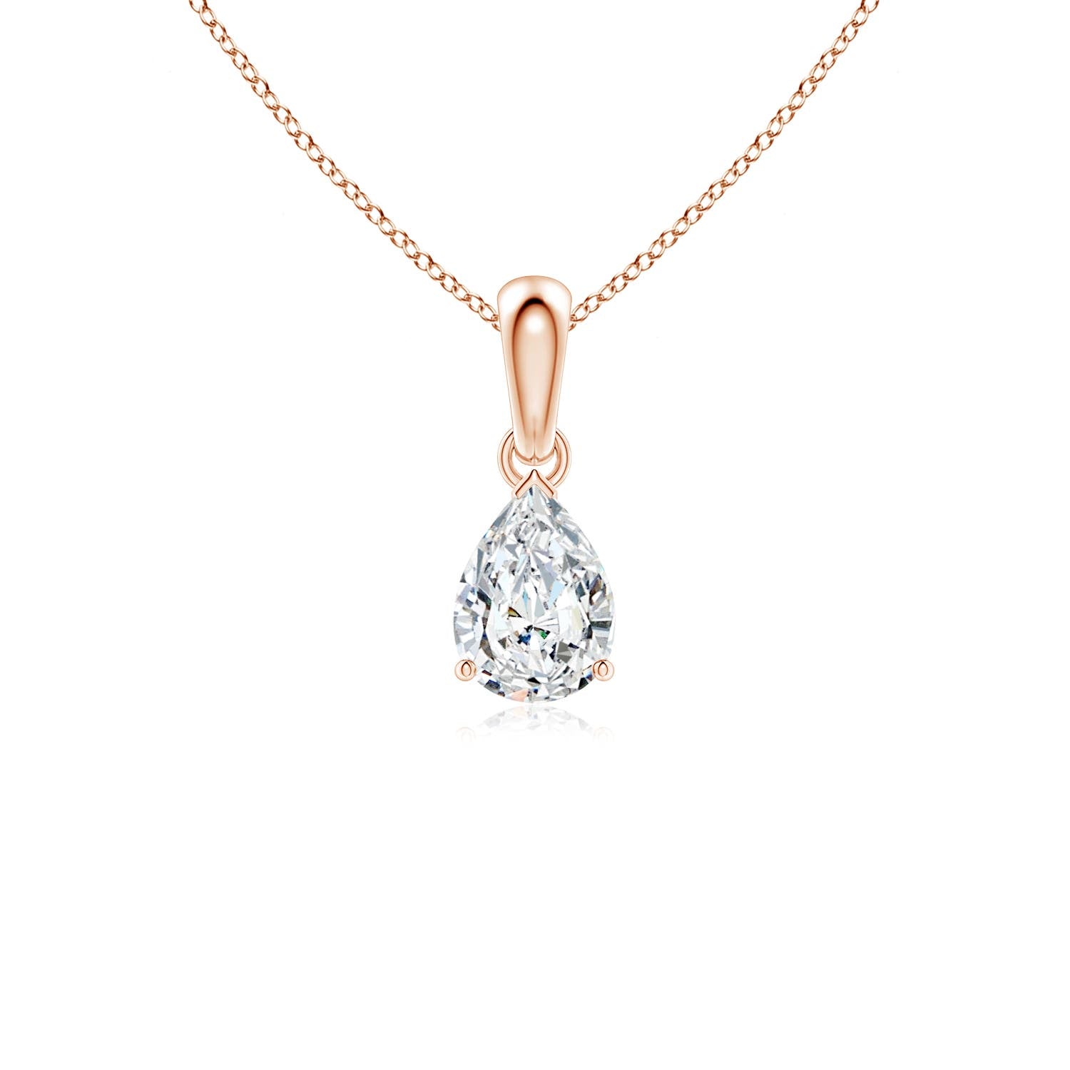 Pear Moissanite Solitaire Pendant Necklace