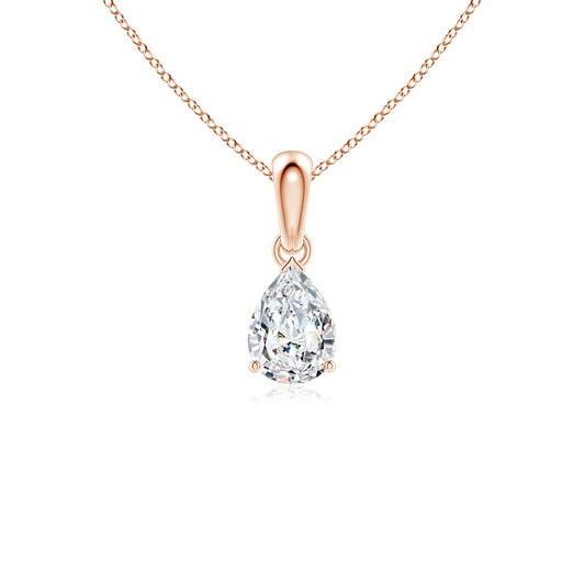 Pear Moissanite Solitaire Pendant Necklace