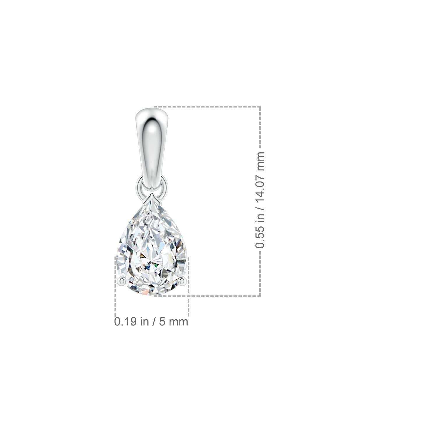 Pear Moissanite Solitaire Pendant Necklace