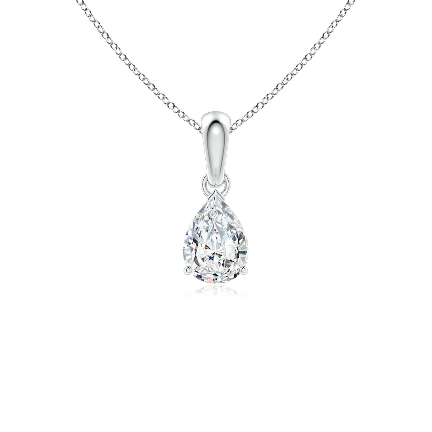 Pear Moissanite Solitaire Pendant Necklace