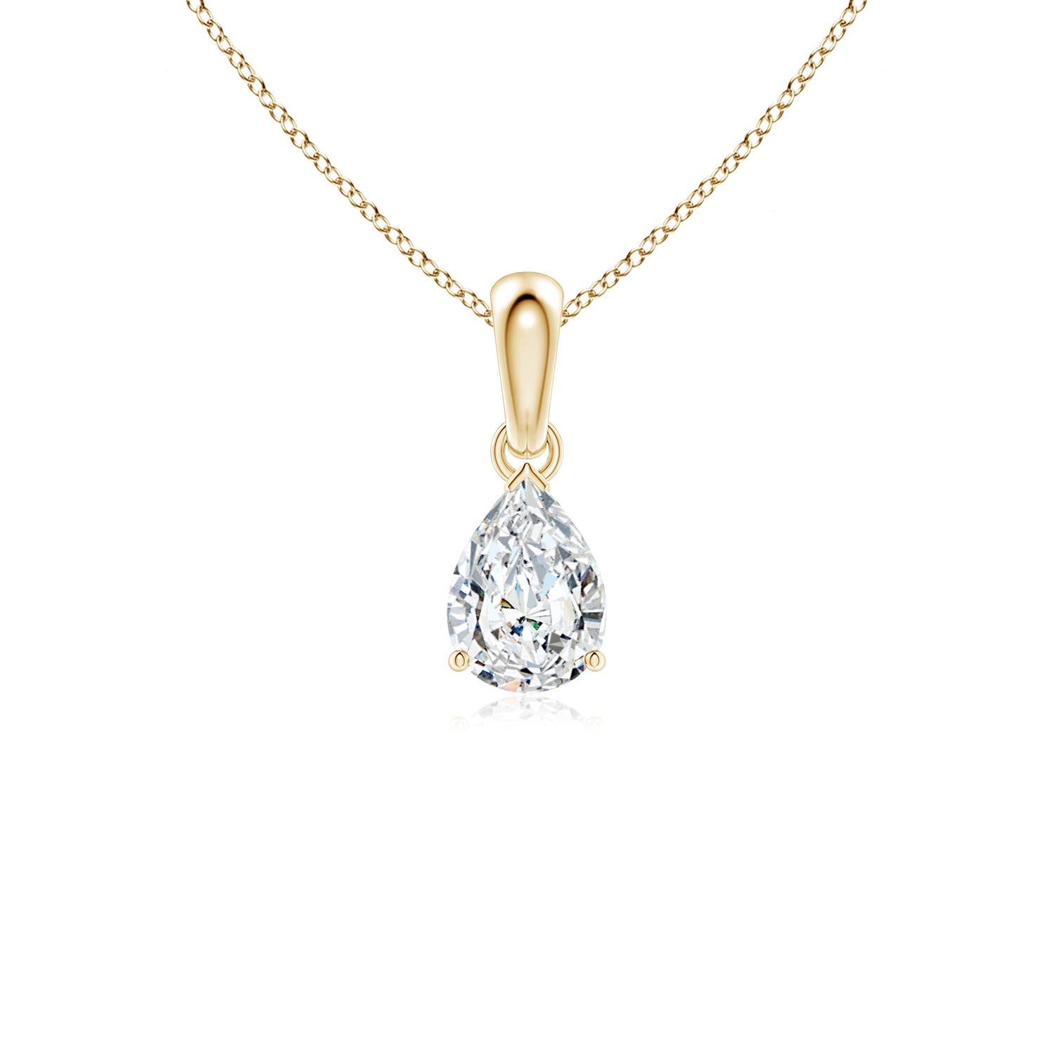 Pear Moissanite Solitaire Pendant Necklace