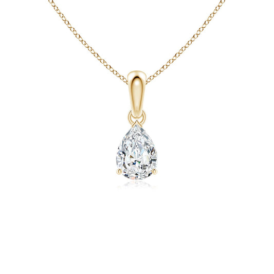 Pear Moissanite Solitaire Pendant Necklace