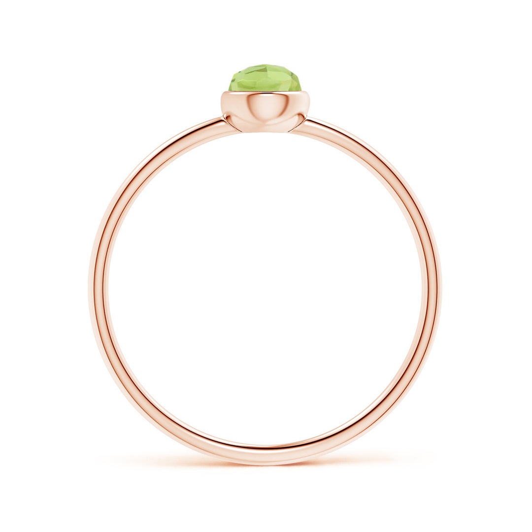 Pear Peridot Bezel Promise Ring – 1.6 mm