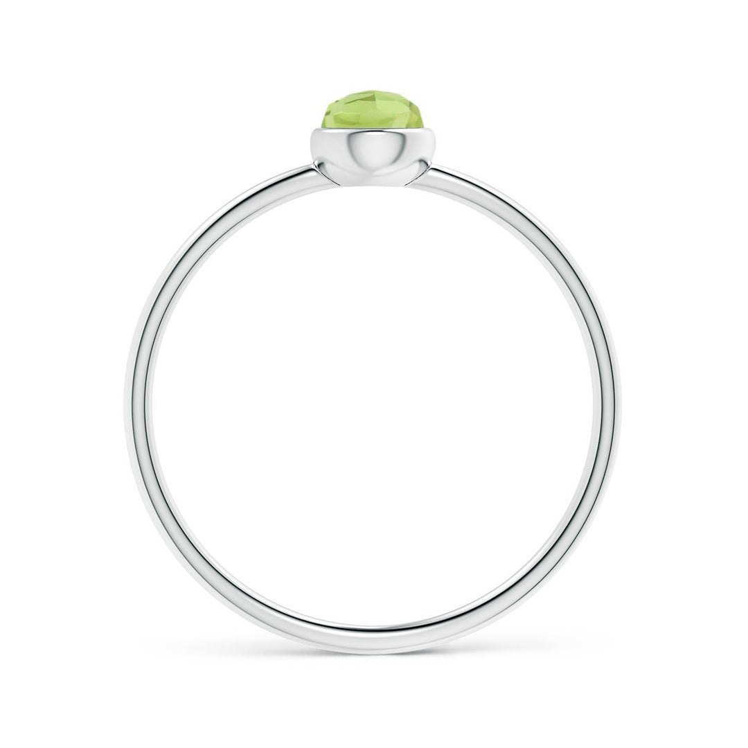 Pear Peridot Bezel Promise Ring – 1.6 mm