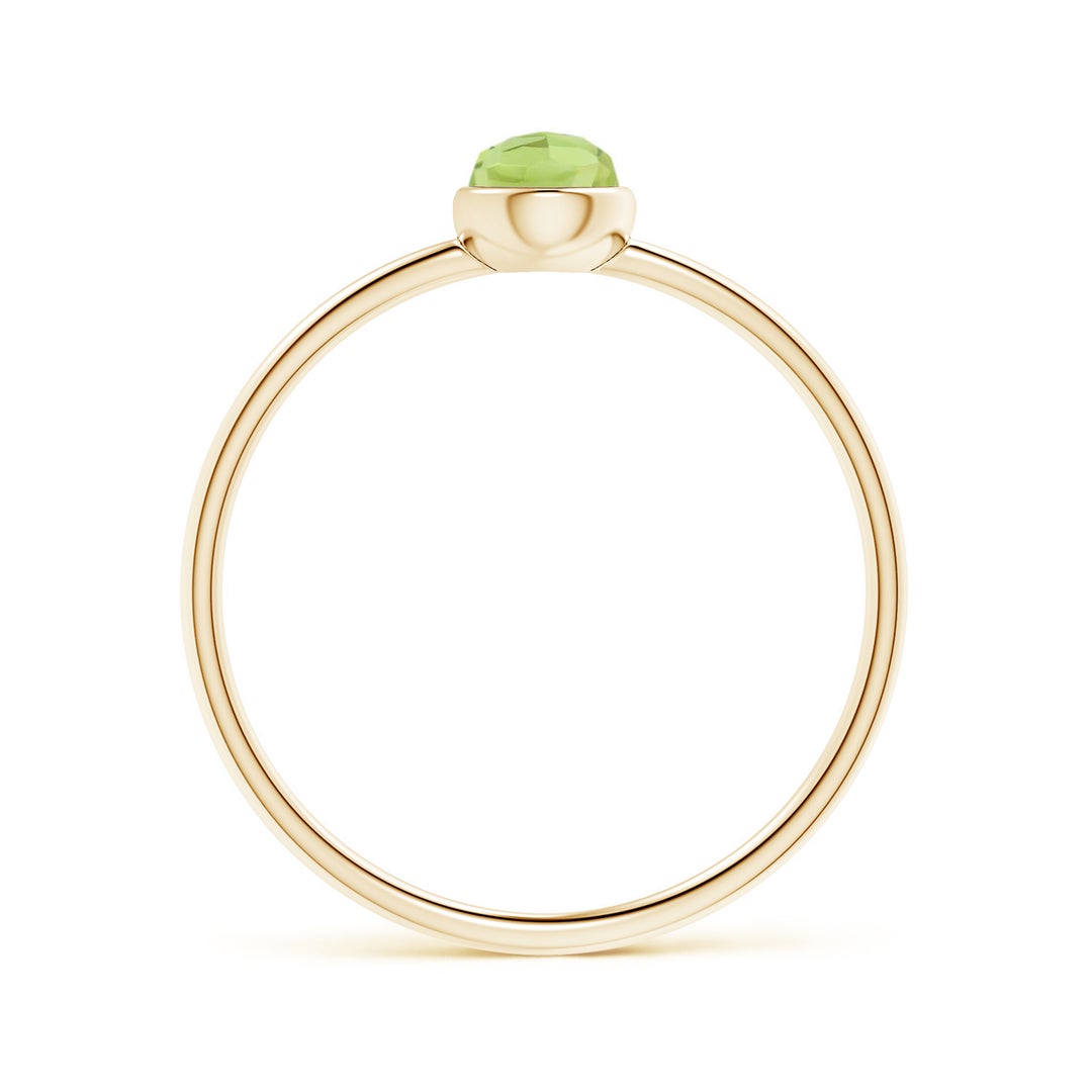 Pear Peridot Bezel Promise Ring – 1.6 mm
