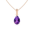 Pear-Shaped Amethyst Solitaire Pendant Necklace