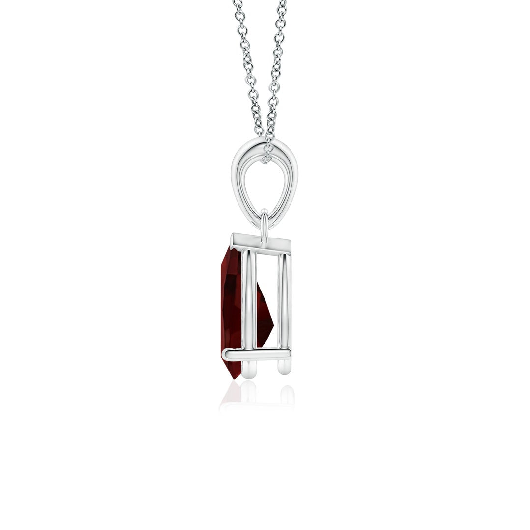 Pear-Shaped Garnet Solitaire Pendant Necklace