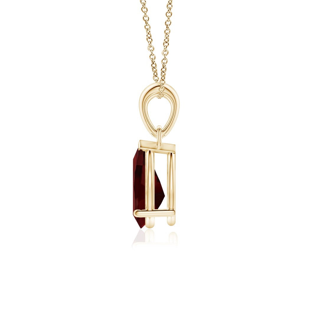 Pear-Shaped Garnet Solitaire Pendant Necklace