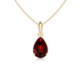 Pear-Shaped Garnet Solitaire Pendant Necklace