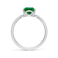 Pear-Shaped Lab-Created Emerald with Moissanite Chevron Engagement Ring