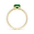 Pear-Shaped Lab-Created Emerald with Moissanite Chevron Engagement Ring
