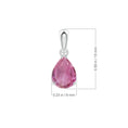 Pear-Shaped Pink Tourmaline Bale Pendant Teardrop Necklace