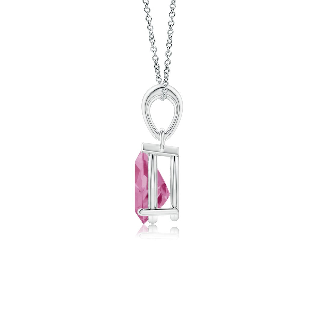 Pear-Shaped Pink Tourmaline Bale Pendant Teardrop Necklace