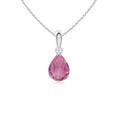 Pear-Shaped Pink Tourmaline Bale Pendant Teardrop Necklace