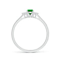 Pear Solitaire Lab Emerald with Trio Moissanite Accents Promise Ring