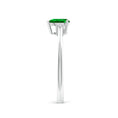 Pear Solitaire Lab Emerald with Trio Moissanite Accents Promise Ring