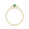 Pear Solitaire Lab Emerald with Trio Moissanite Accents Promise Ring