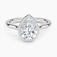 Load image into Gallery viewer, Pear Cut Bezel Moissanite Engagement Ring
