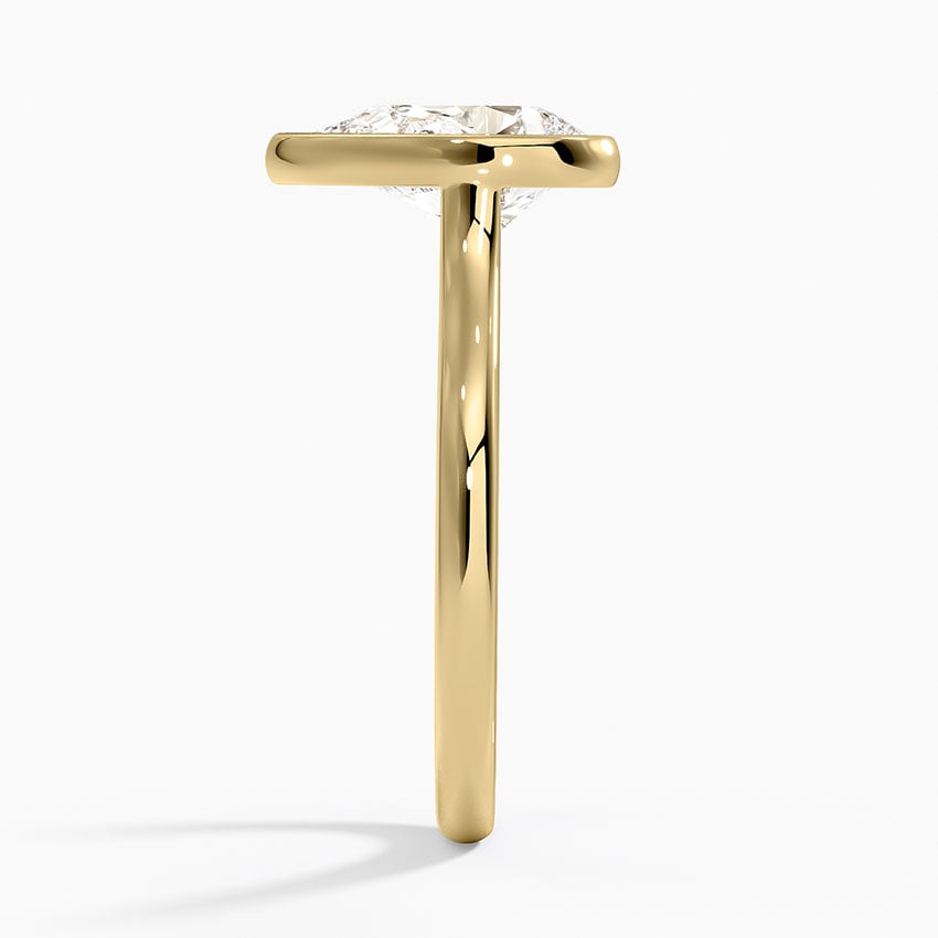 Pear Cut Bezel Moissanite Engagement Ring