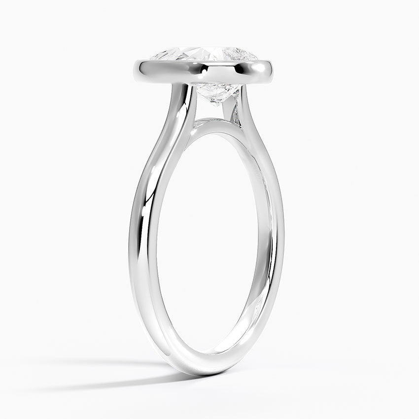 Pear Cut Bezel Moissanite Engagement Ring