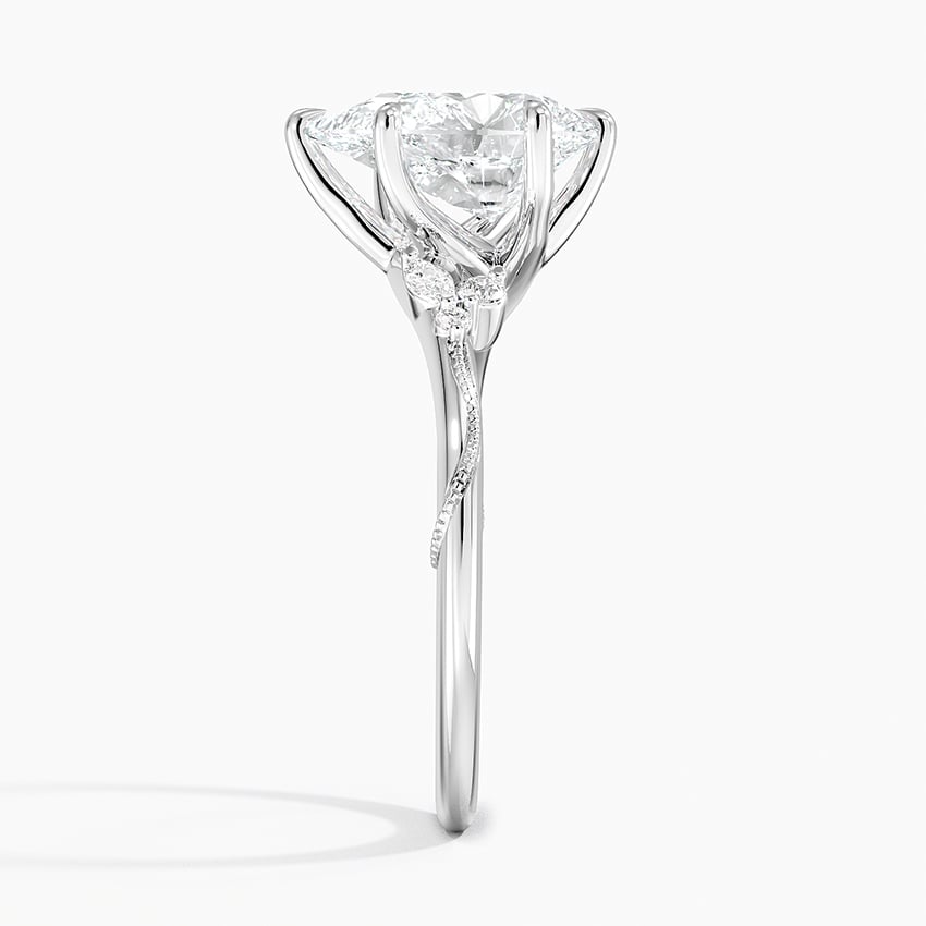 Pear Cut Floral-Inspired Engagement Ring