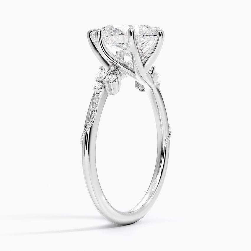 Pear Cut Floral-Inspired Engagement Ring