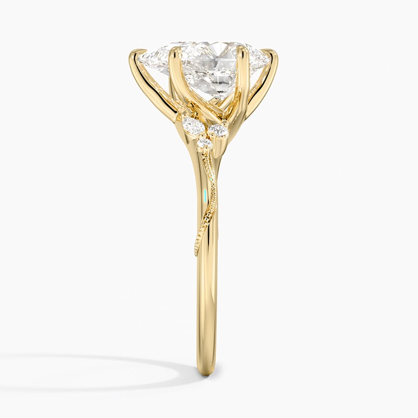 Pear Cut Floral-Inspired Engagement Ring