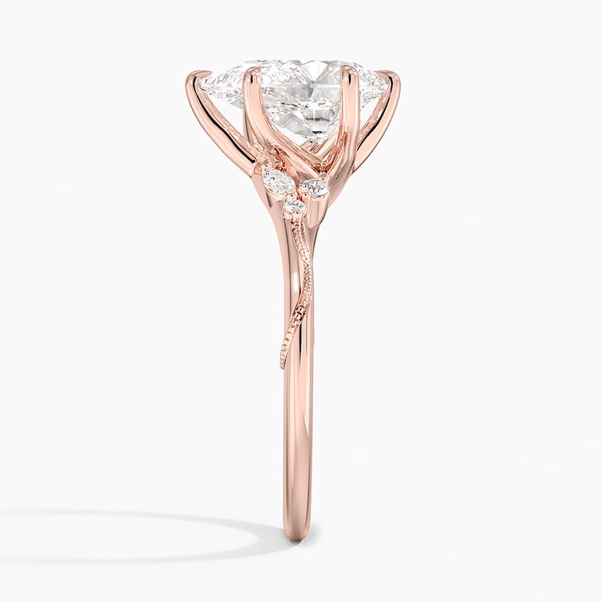 Pear Cut Floral-Inspired Engagement Ring