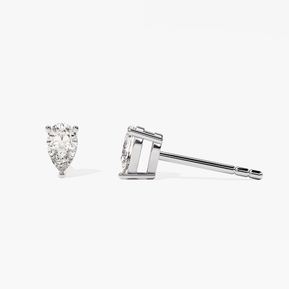 Pear Cut Moissanite Stud Earrings