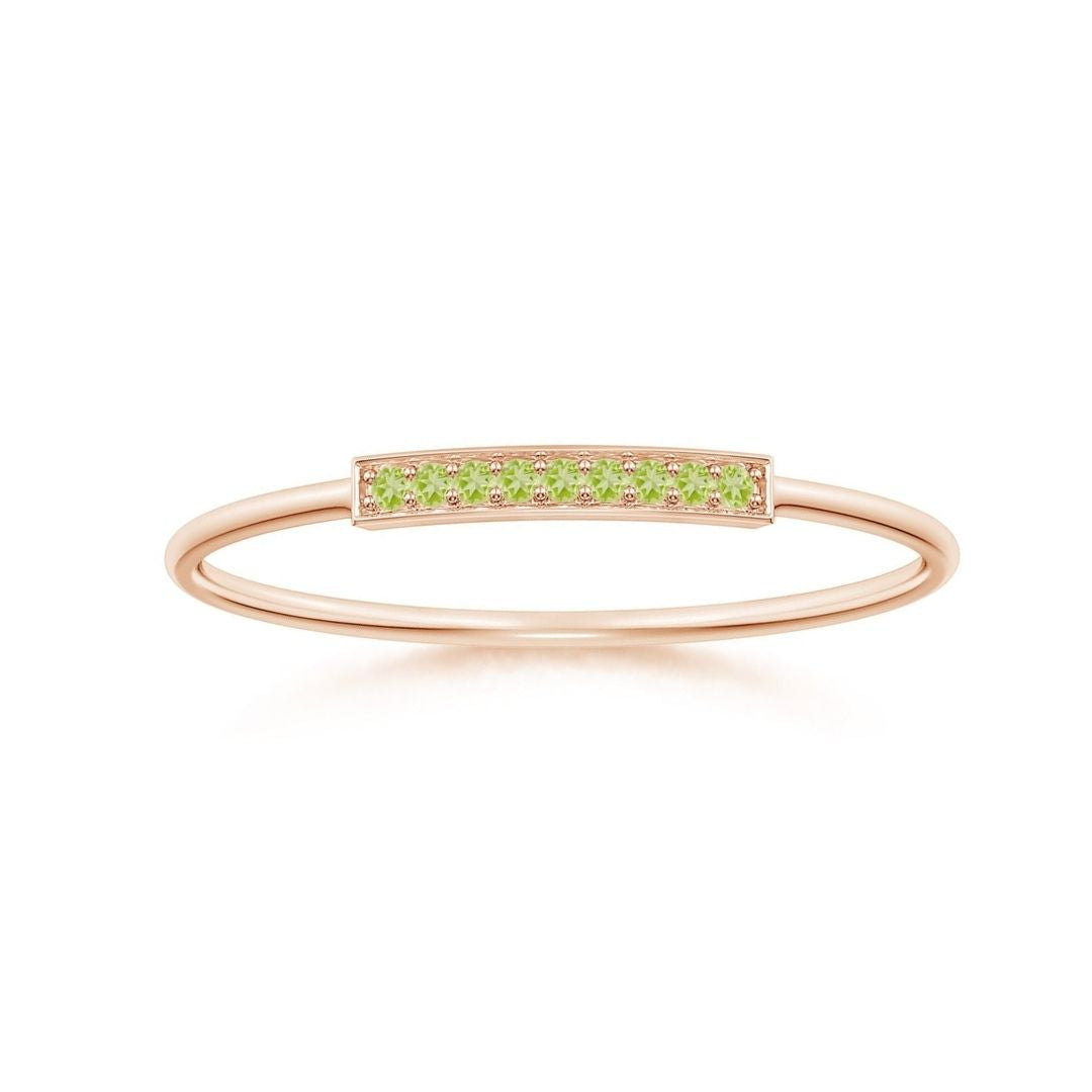 Peridot Pavé Bar Stackable Band – 1.2 mm