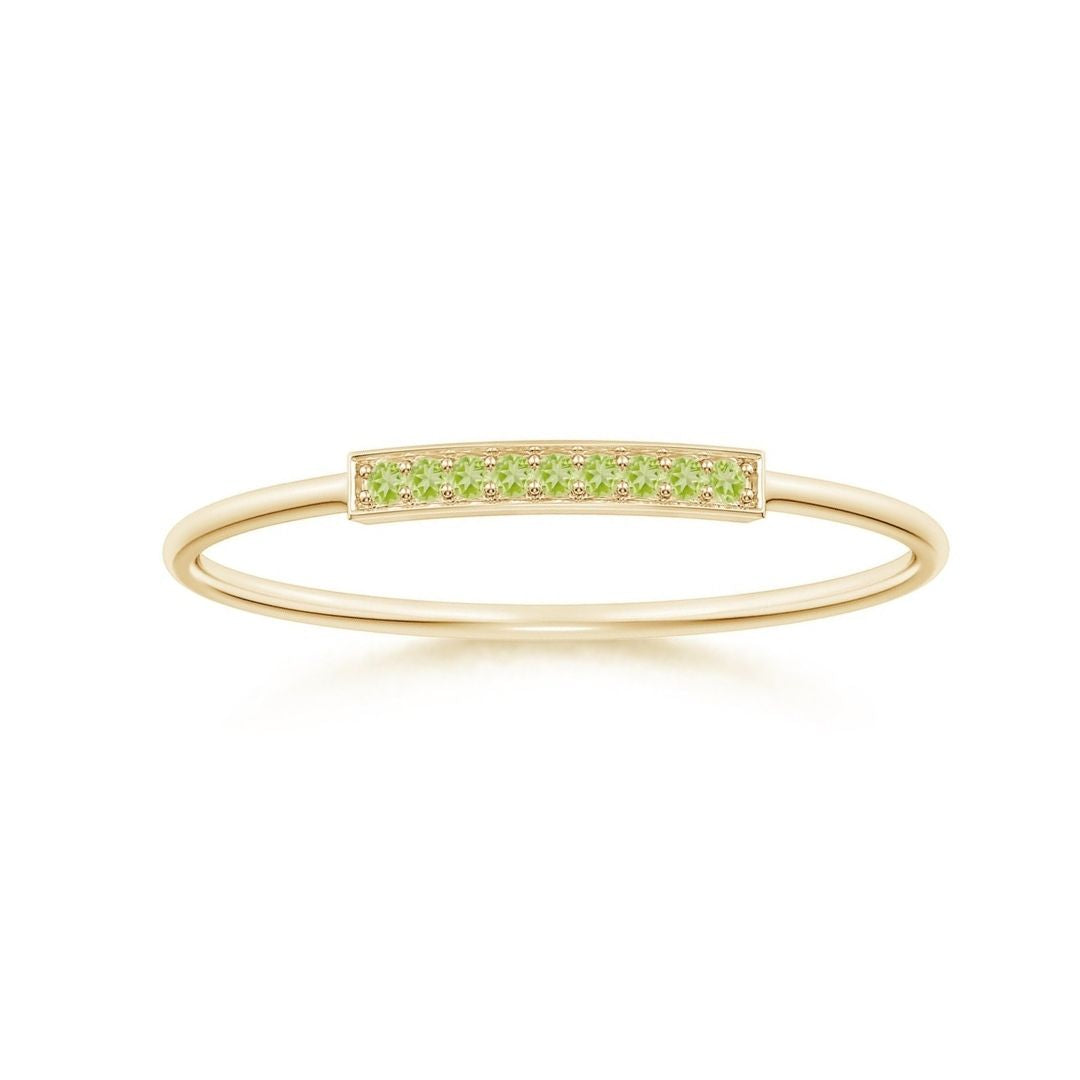 Peridot Pavé Bar Stackable Band – 1.2 mm