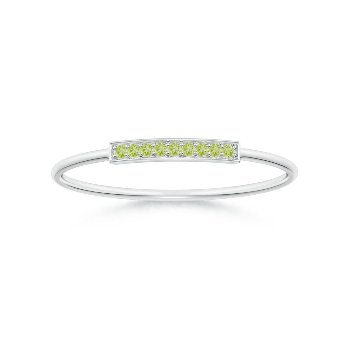 Peridot Pavé Bar Stackable Band – 1.2 mm