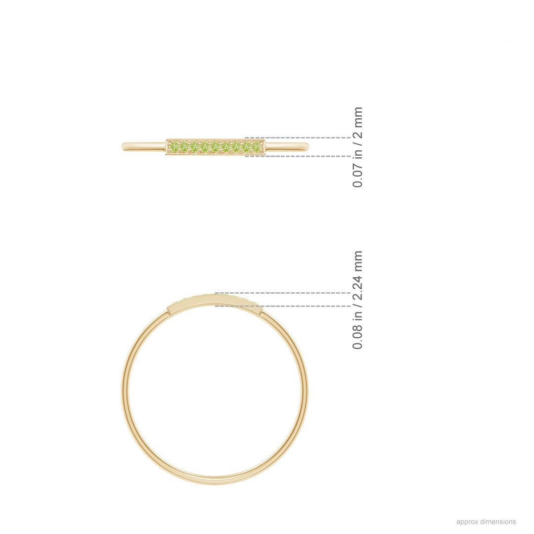 Peridot Pavé Bar Stackable Band – 1.2 mm
