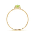 Peridot Solitaire with Beaded Halo Promise Ring – 1.6 mm