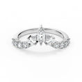 Petal Crown Marquise Chevron Moissanite Wedding Band
