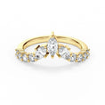 Petal Crown Marquise Chevron Moissanite Wedding Band