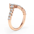 Petal Crown Marquise Chevron Moissanite Wedding Band