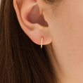 Load image into Gallery viewer, Petite Baguette Moissanite Huggie Hoop Earrings
