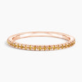 Load image into Gallery viewer, Petite Citrine Half Pavé Gemstone Wedding Band – 1.4 mm
